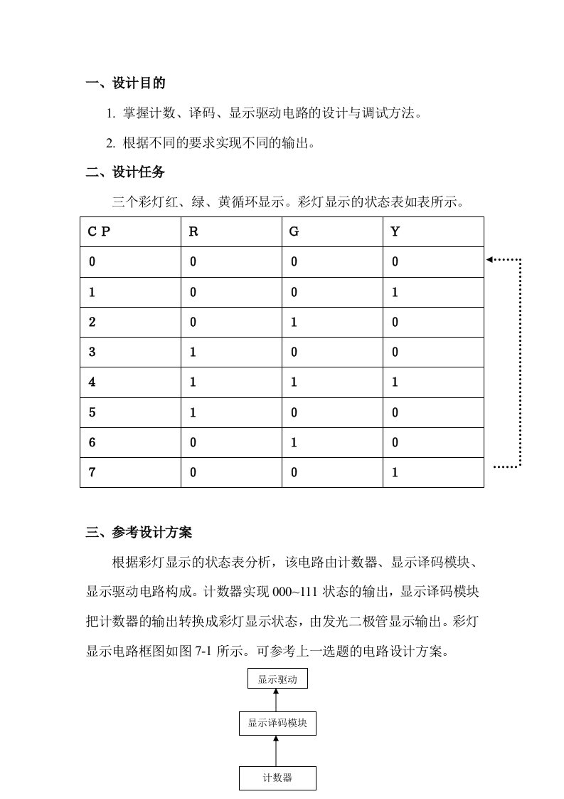 数电课程设计-灯光显示电路-multisim仿真