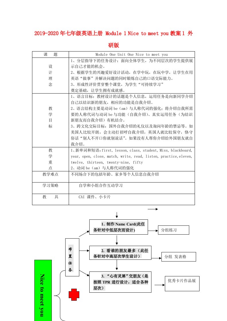 2019-2020年七年级英语上册