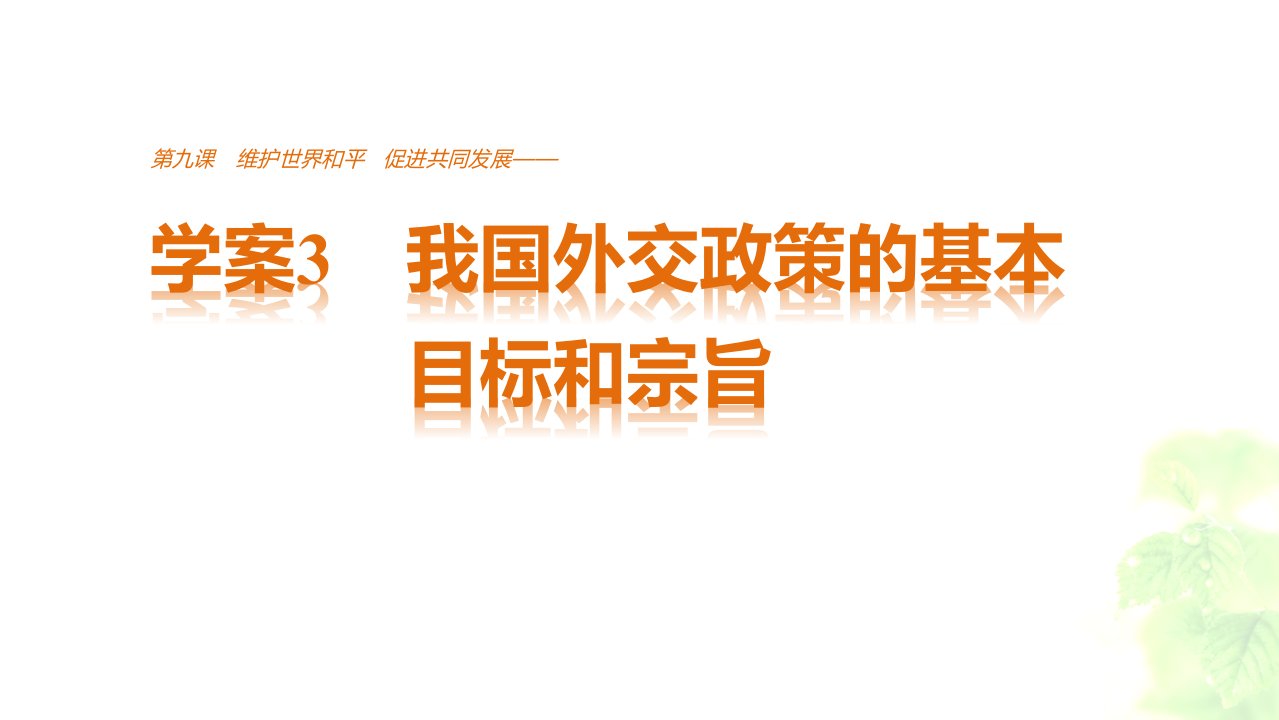 93我国外交政策的基本目标和宗旨(共37张PPT)