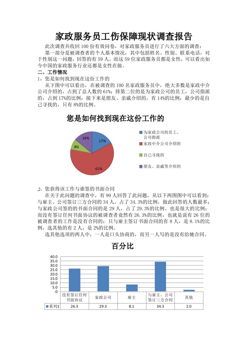 家政服务员工伤保障现状调查报告