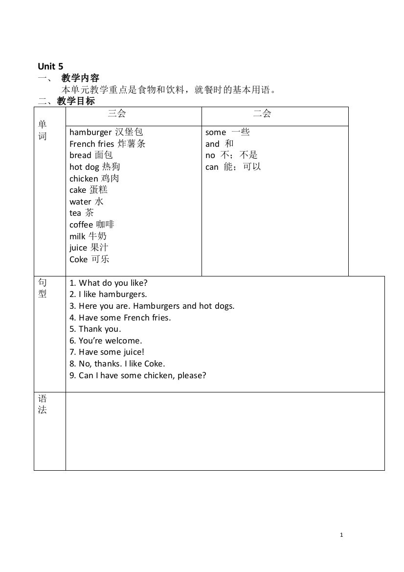 pep三年级上册第五单元知识结构图