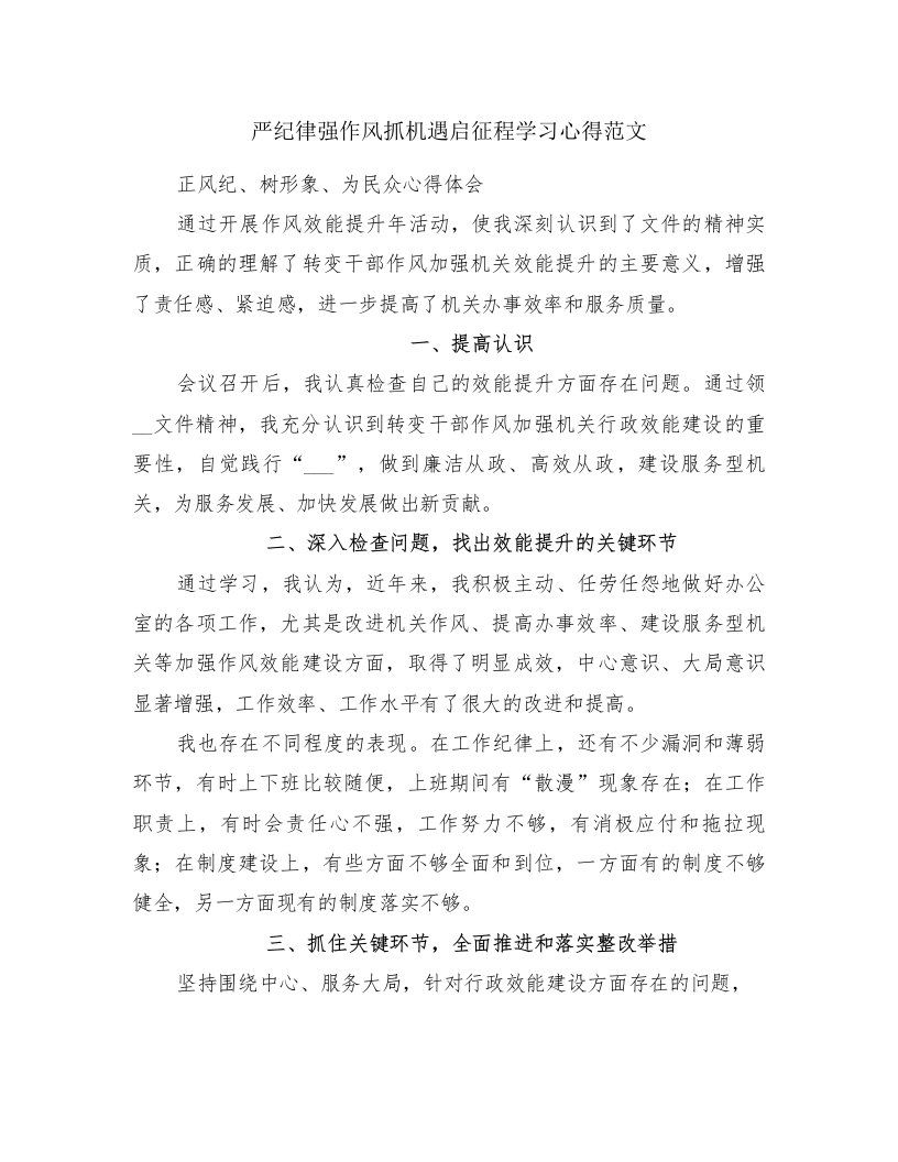 严纪律强作风抓机遇启征程学习心得范文