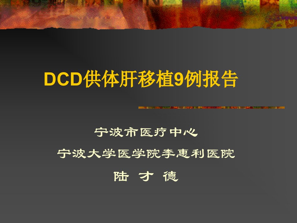 《DCD肝移植例》PPT课件