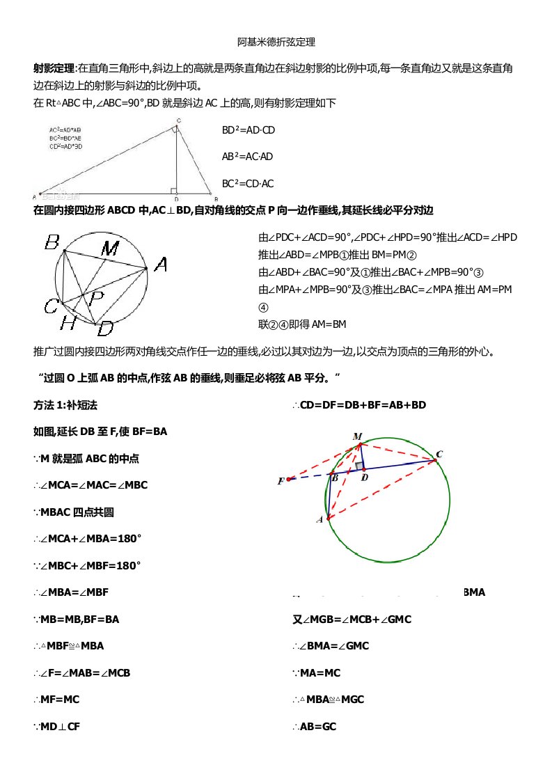 阿基米德折弦定理