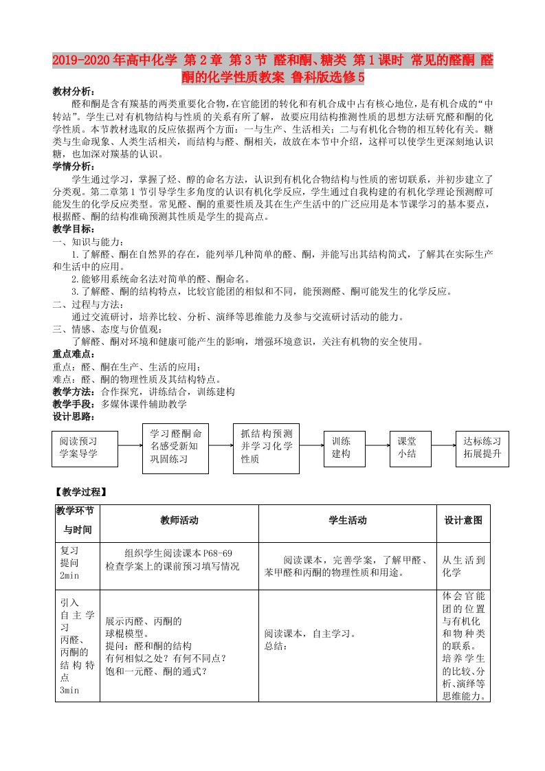 2019-2020年高中化学