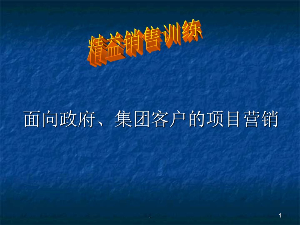 面向政府集团客户的项目营销(1)