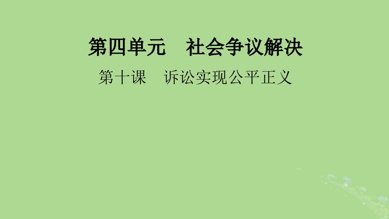 2025版高考政治一轮总复习选择性必修2第4单元社会争议解决第10课诉讼实现公平正义课件