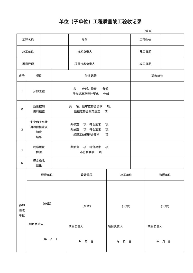 市政给排水管道工程检验批质量验收记录表新版