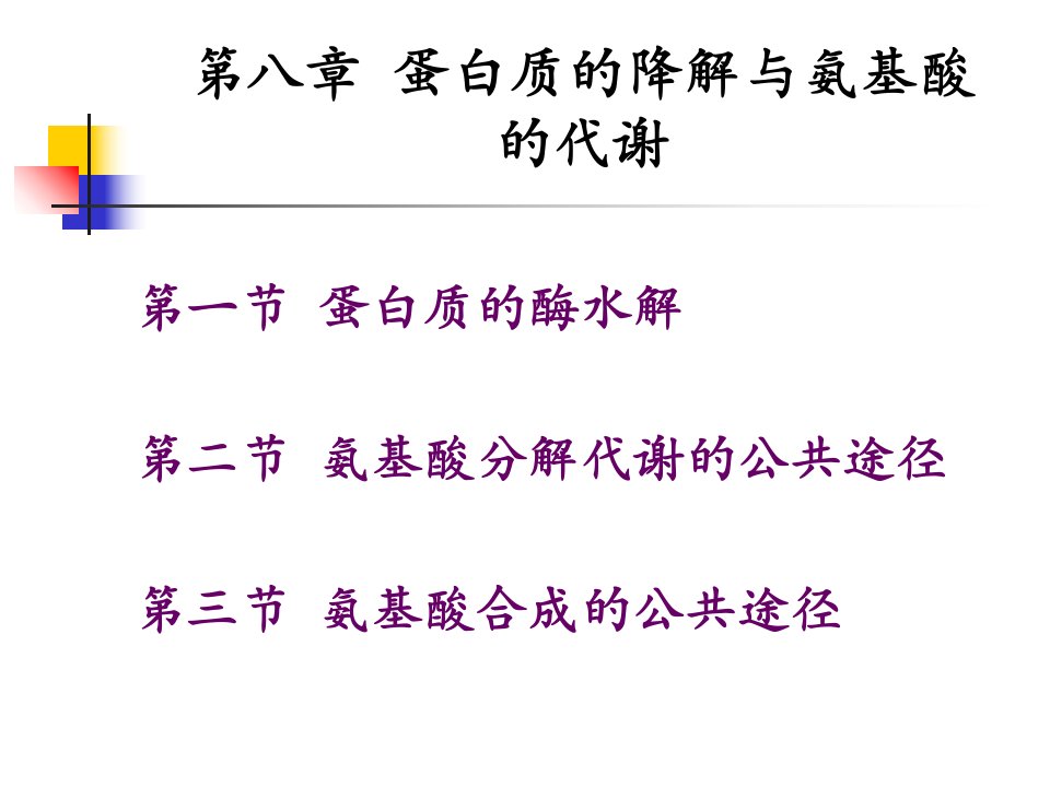 蛋白质的降解与氨基酸的代谢江大食品生化