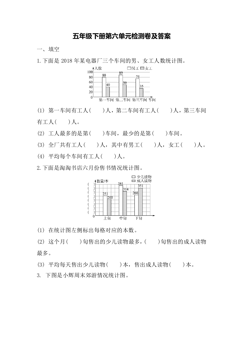 青岛版数学五年级下第六单元测试题