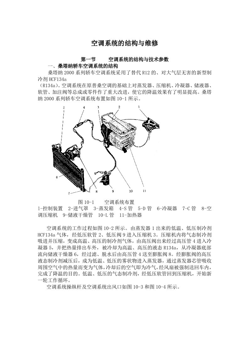 桑塔纳-空调系统的结构与维修