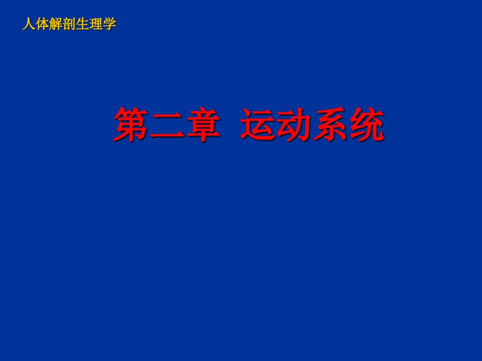 人体解剖生理学-第二章运动系统