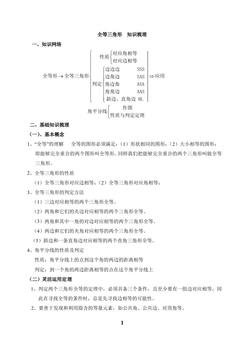 全等三角形典型例题