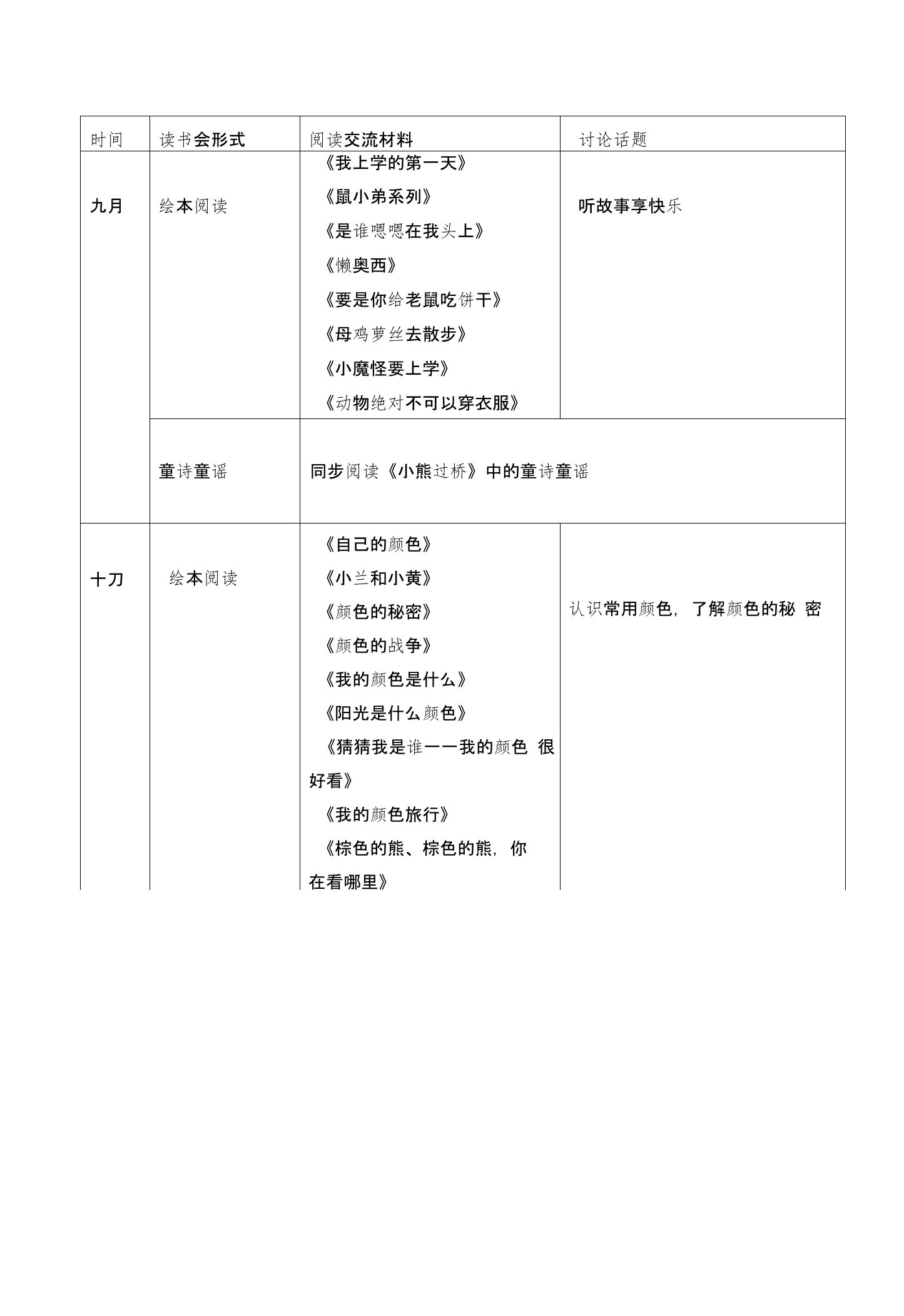 小学一年级上册儿童阅读内容序列（供选用）