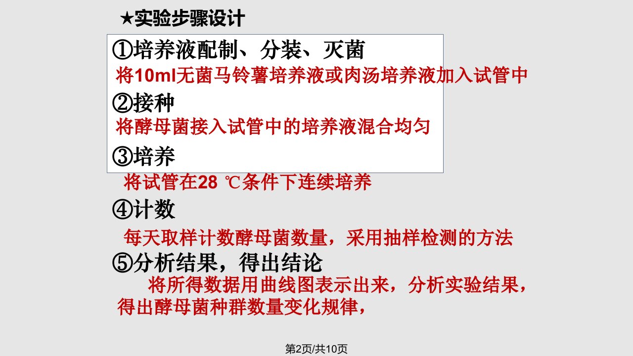 探究培养液中酵母菌种群数量的动态变化上课