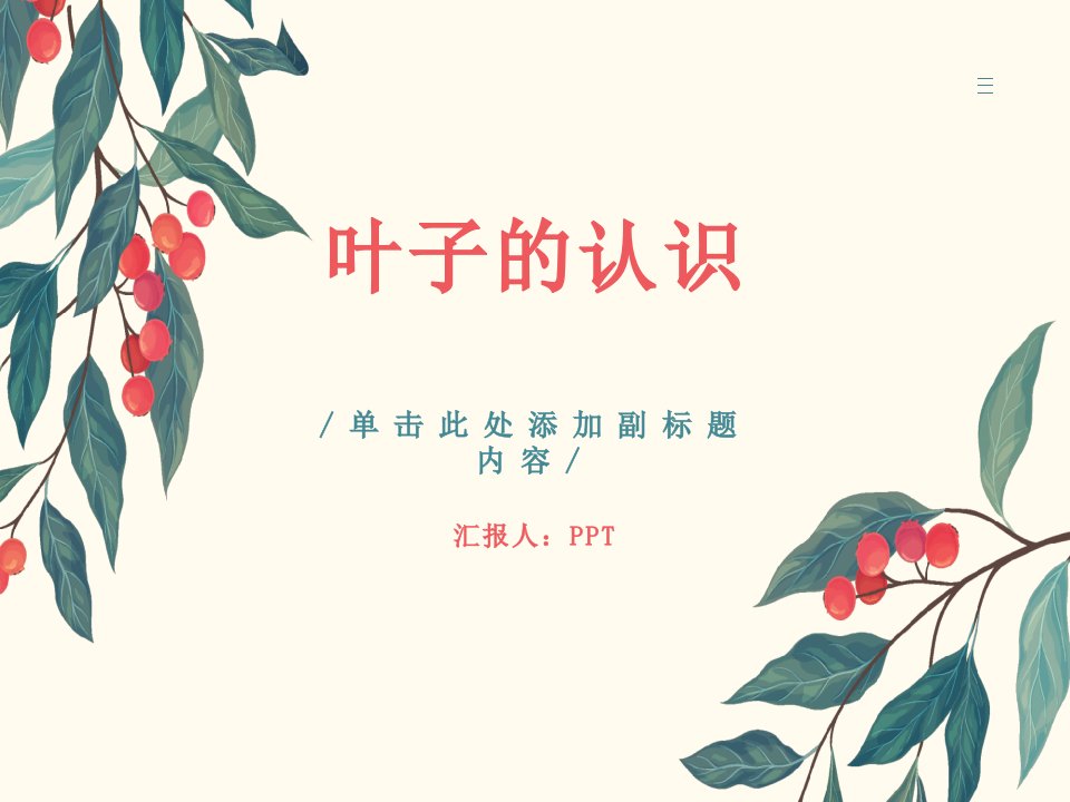 《叶子的认识》课件