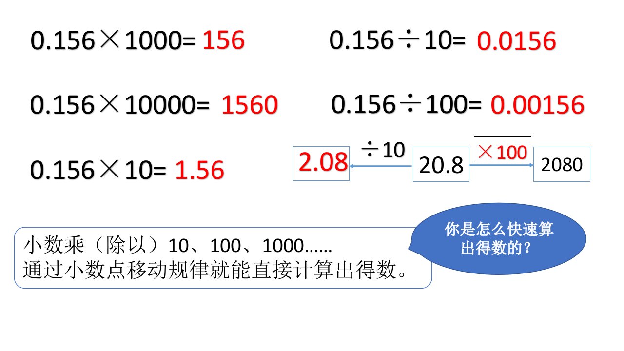 人教版四下用小数点的移动规律解决问题