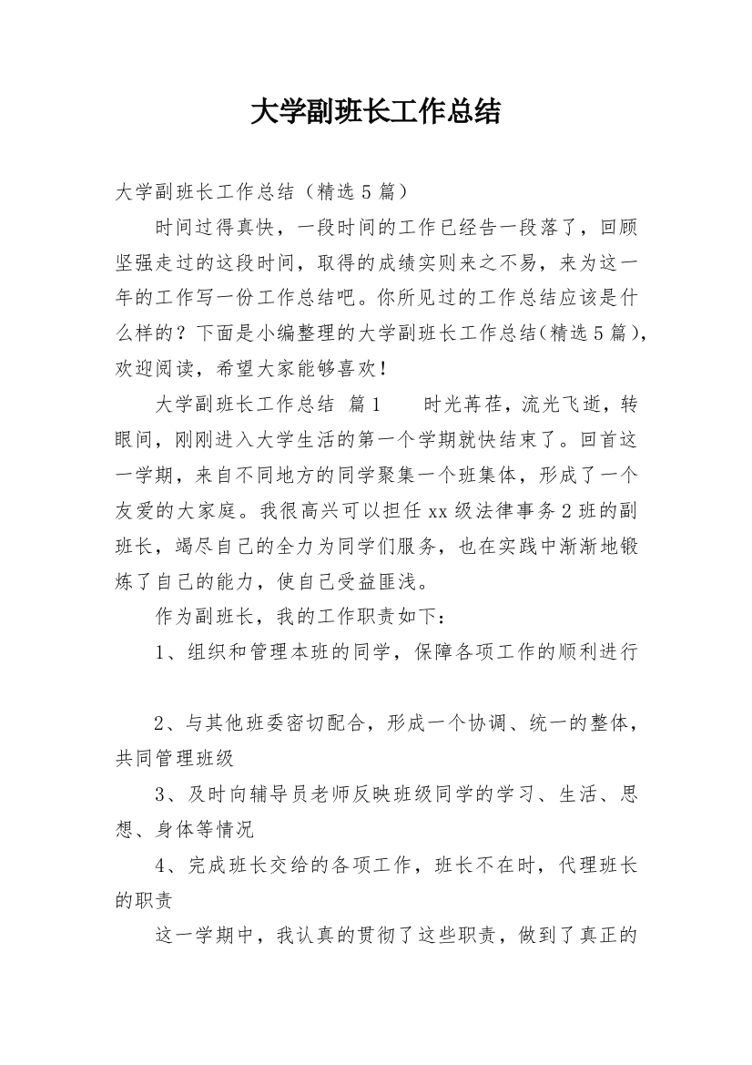 大学副班长工作总结_63