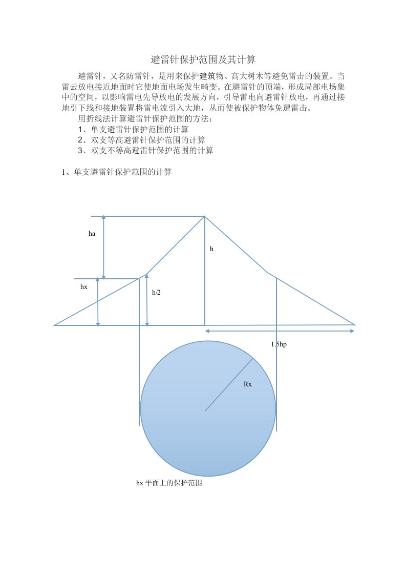 避雷针保护范围及其计算