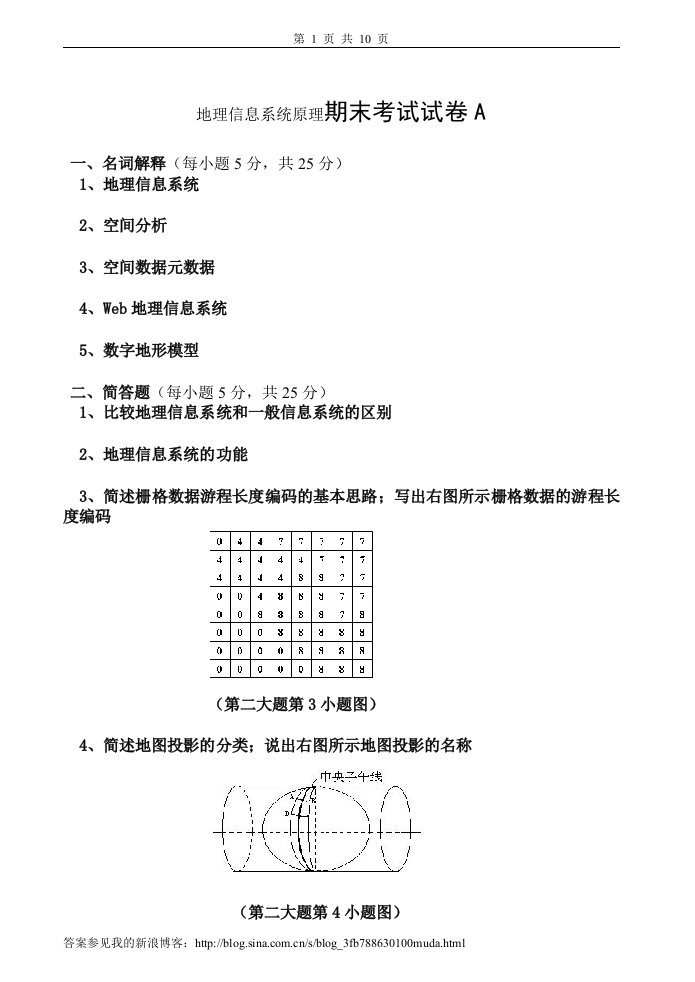 地理信息系统原理试卷及答案6套.doc