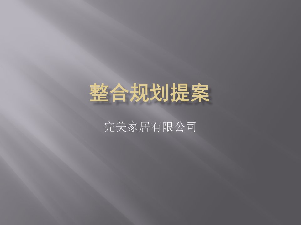 《整合规划提案》PPT课件