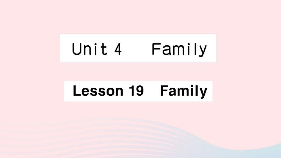 2023三年级英语上册Unit4FamilyLesson19Family作业课件冀教版三起