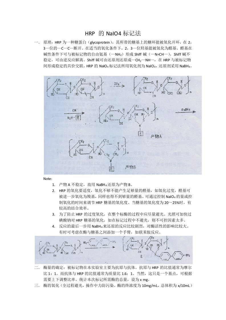 辣根过氧化物酶(HRP)标记蛋白的方法