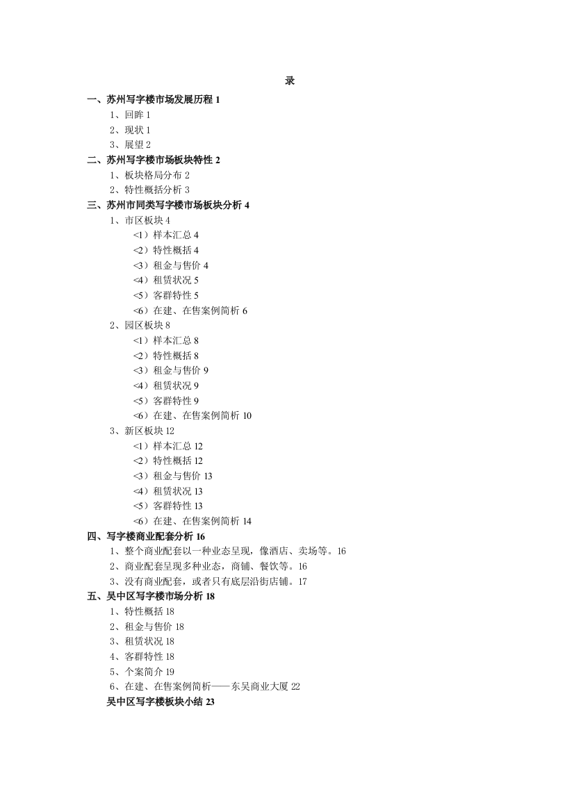 苏州写字楼调研报告