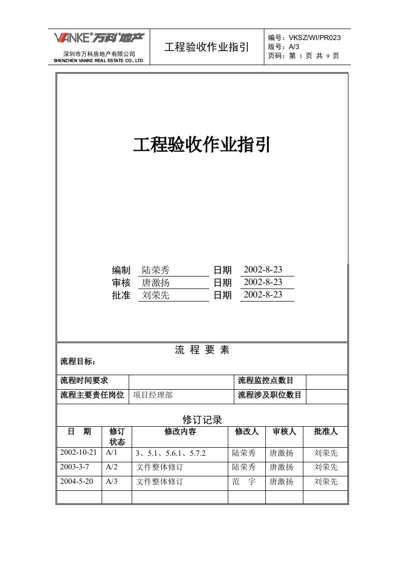 工程验收作业指引