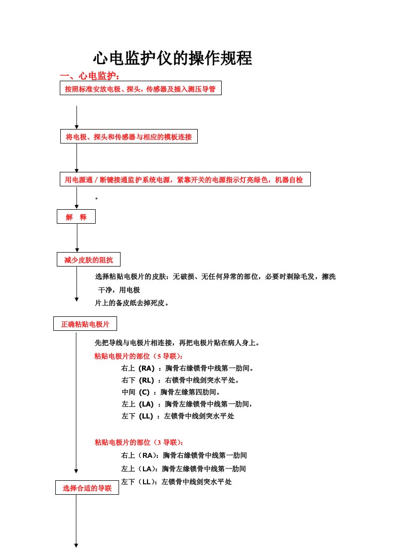 心电监护仪的操作规程