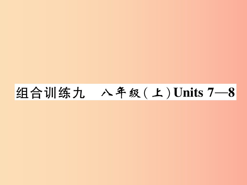 四川省南充市2019中考英语二轮复习