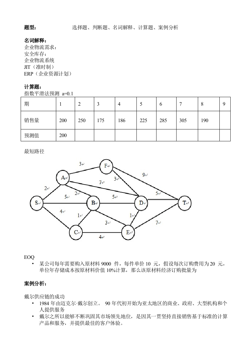 企业物流管理--打印版