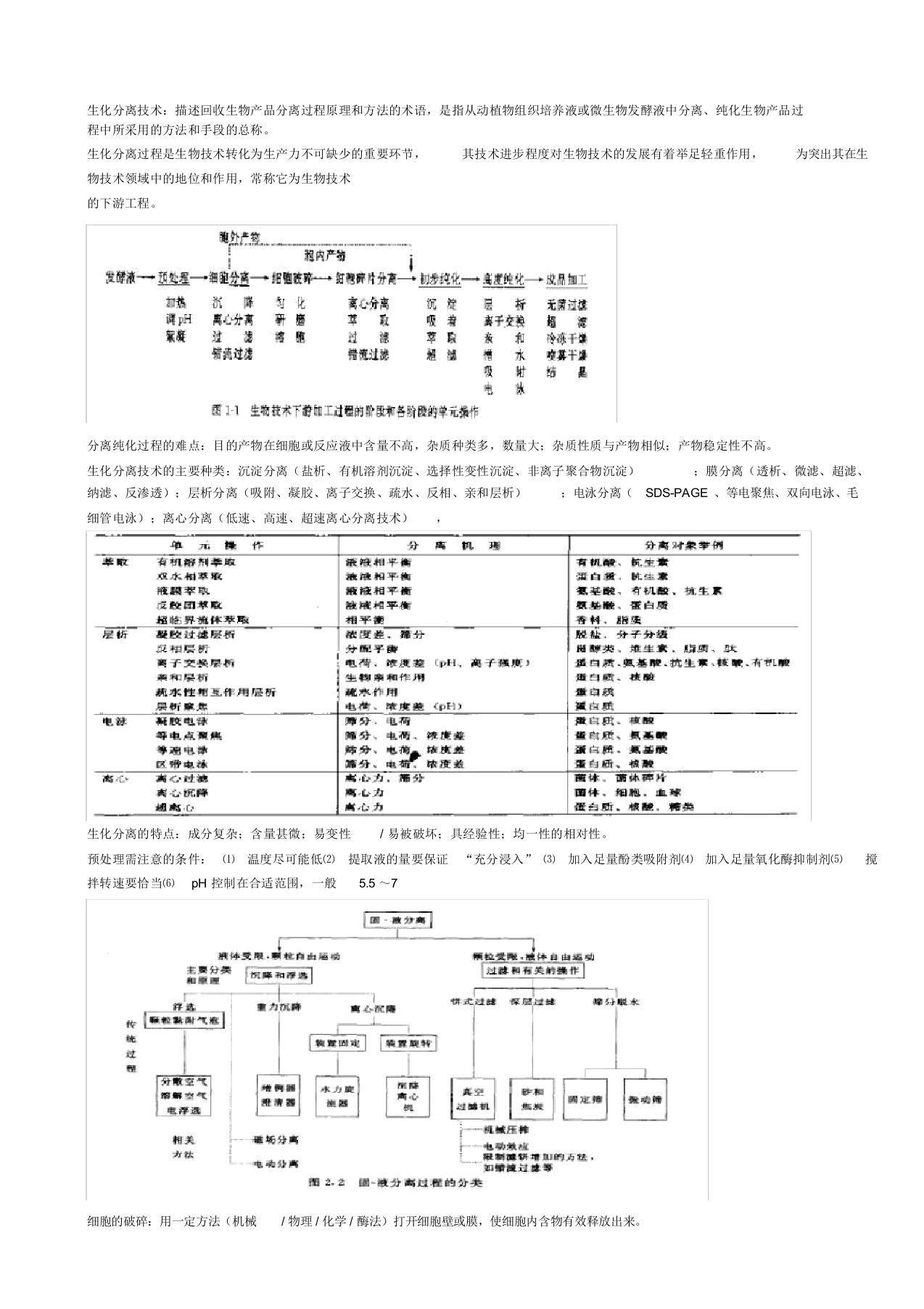 生化分离技术(主要内容)