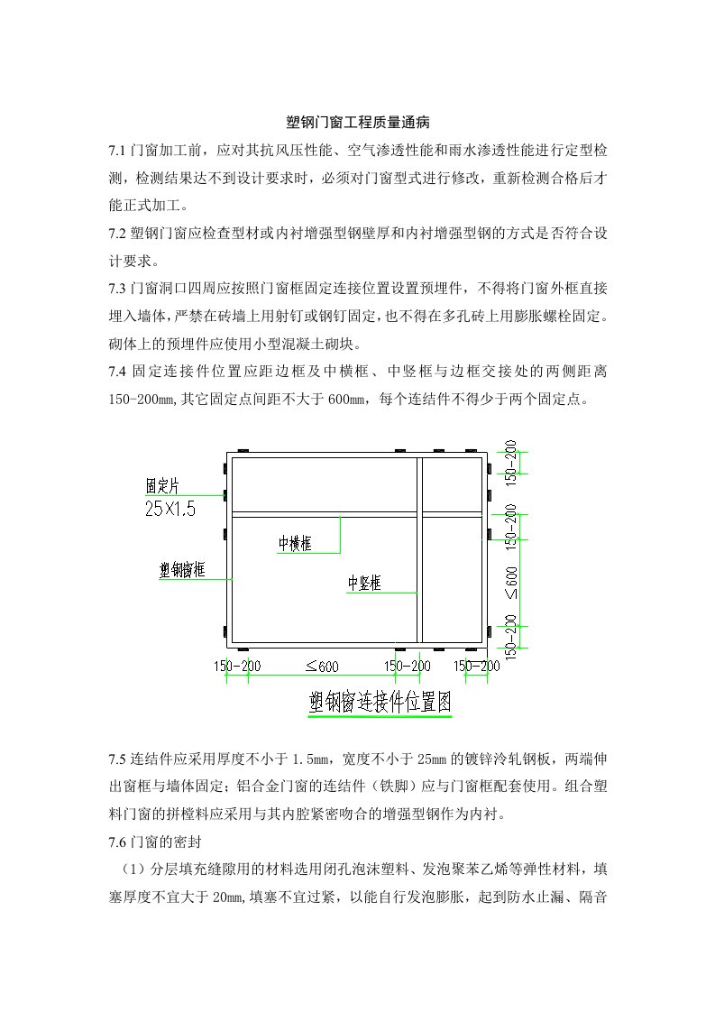 塑钢门窗工程质量通病