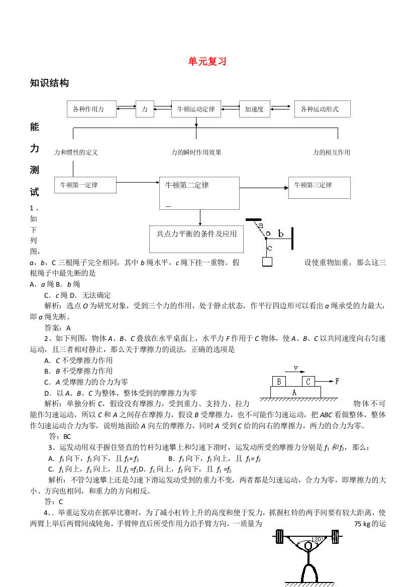 （高中物理）单元复习