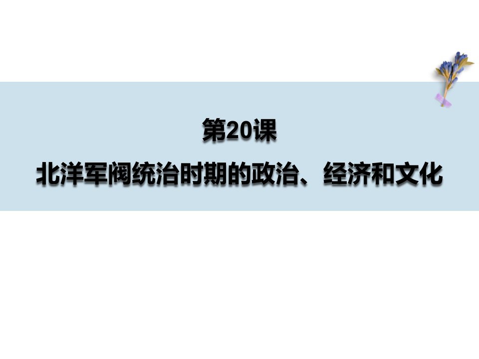 《北洋军阀统治时期的政治、经济与文化》ppt精品课件