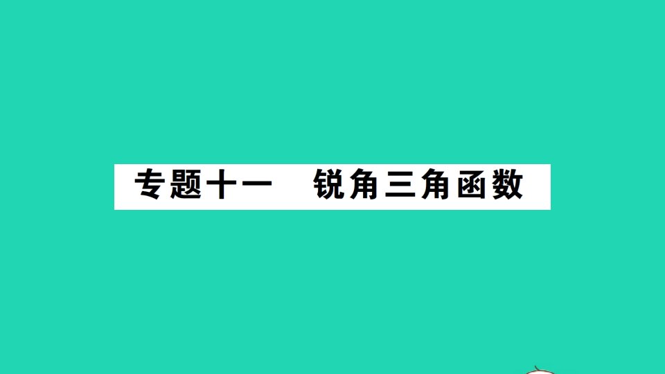 九年级数学下册专题十一锐角三角函数作业课件新版沪科版