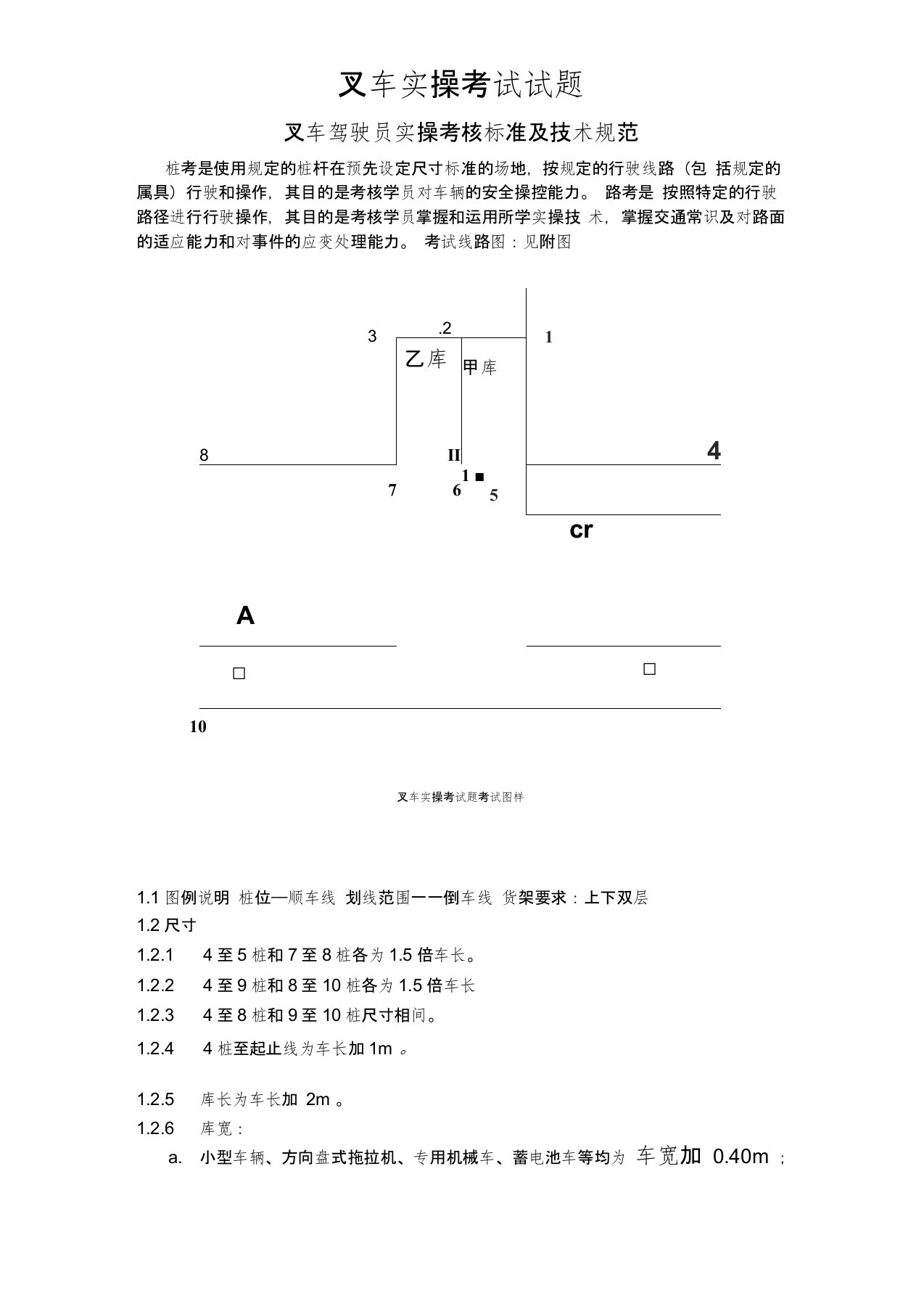 叉车实操考试项目