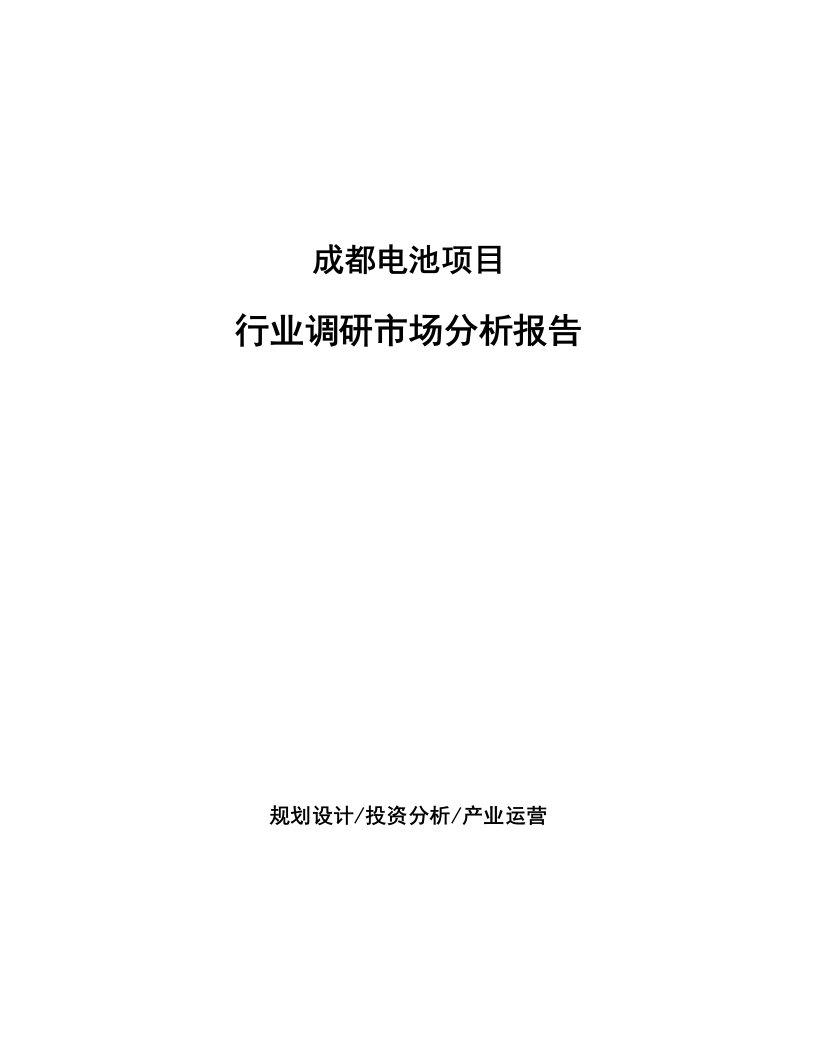 成都电池项目行业调研市场分析报告