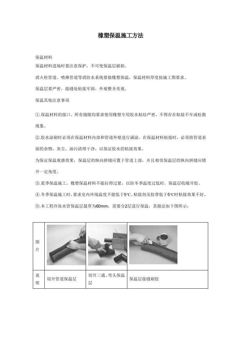 橡塑保温施工方法