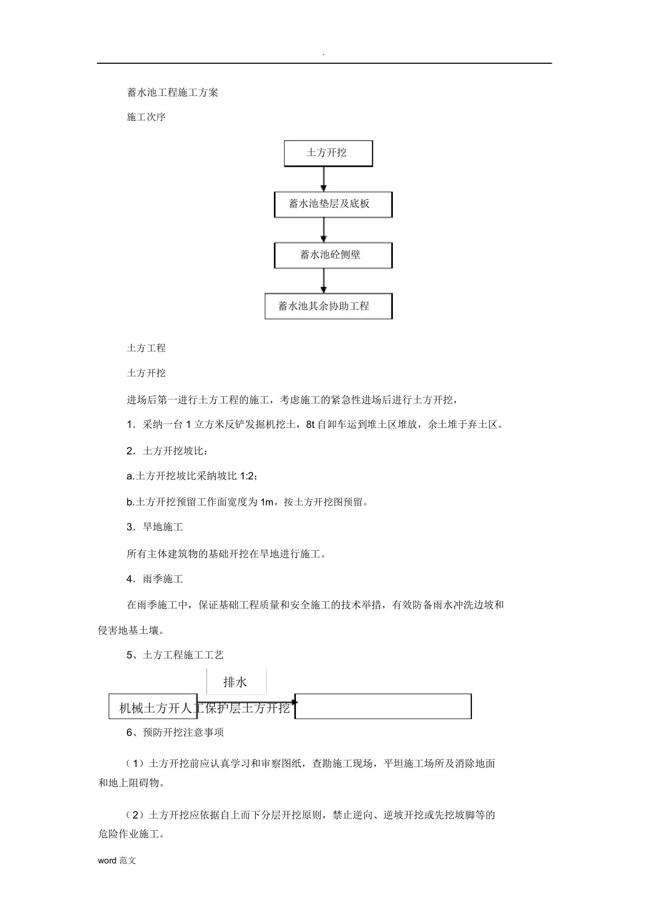 蓄水池工程施工组织设计