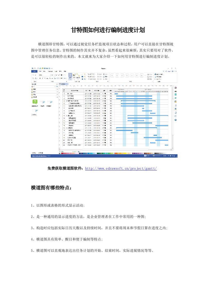 甘特图如何进行编制进计划