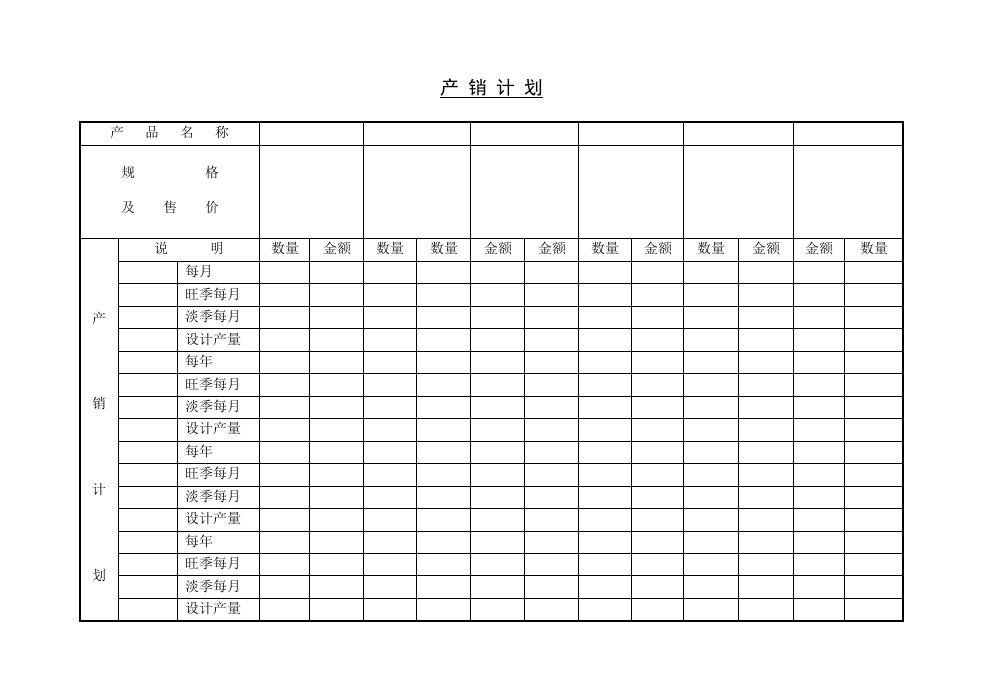 月份产销管理表格汇总