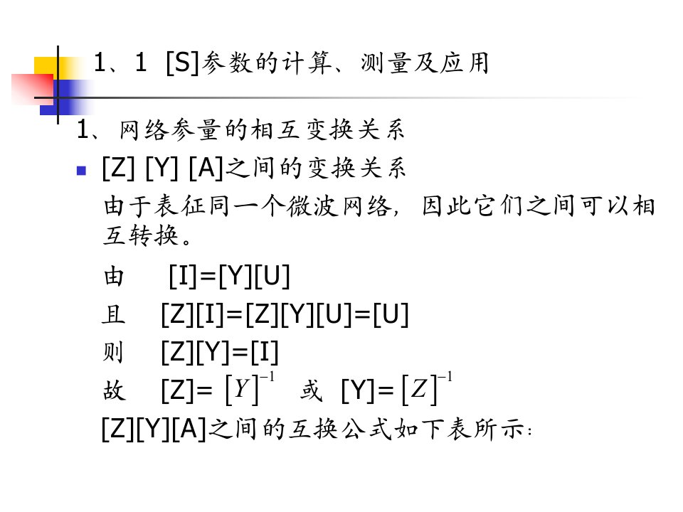 S参数的计算测量及应用和多端口网络