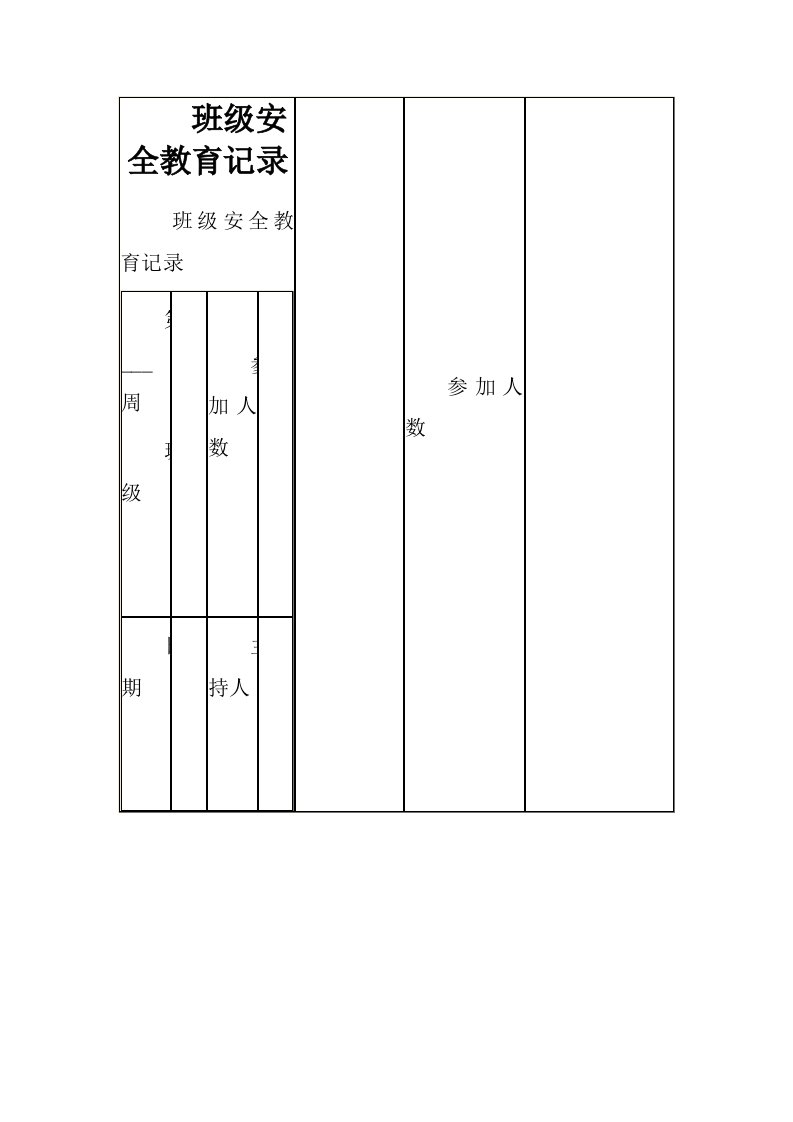 班级安全教育记录