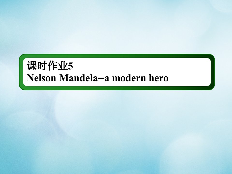 2021年高考英语调研大一轮复习课时作业A5Unit5NelsonMandela_amodernhero课件新人教版