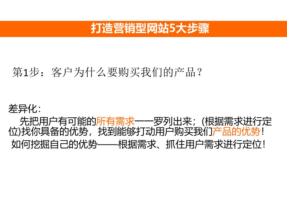 打造营销型网站的五大步骤