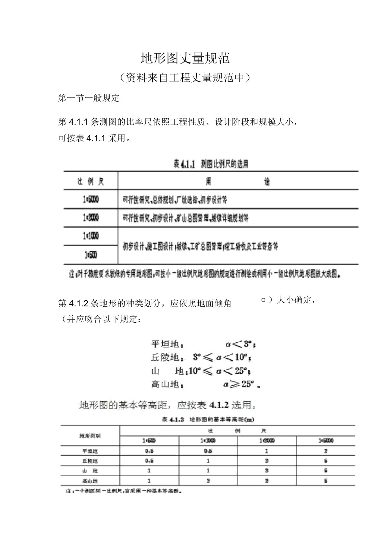 地形图测量规范汇总