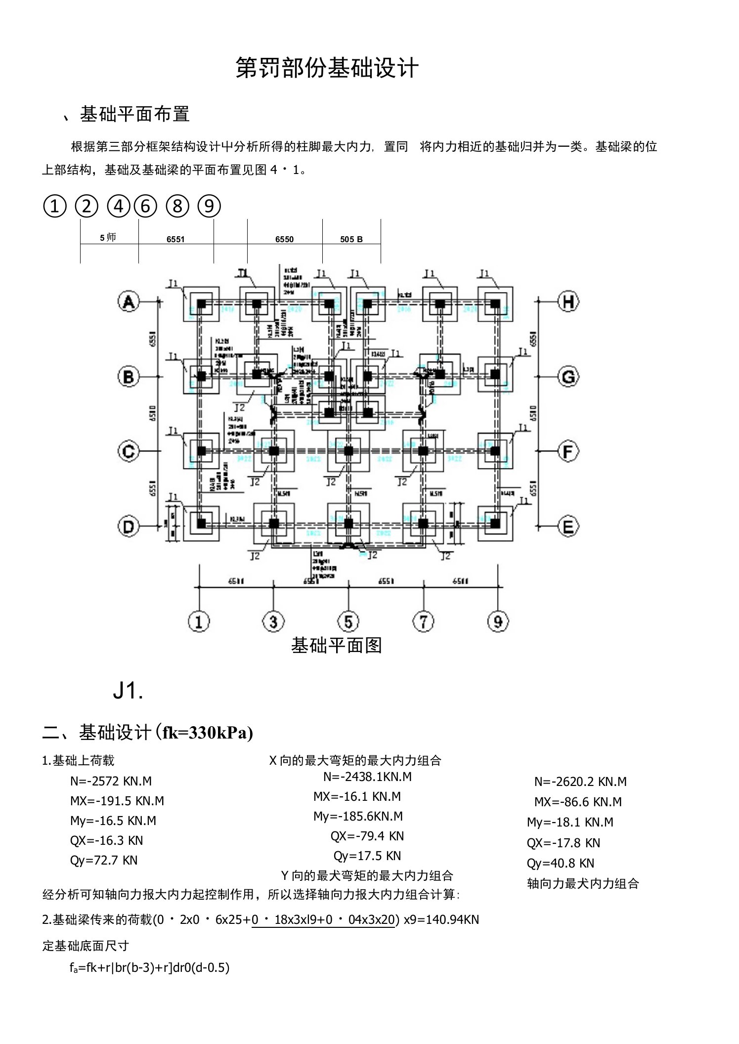 四柱下独立基础计算