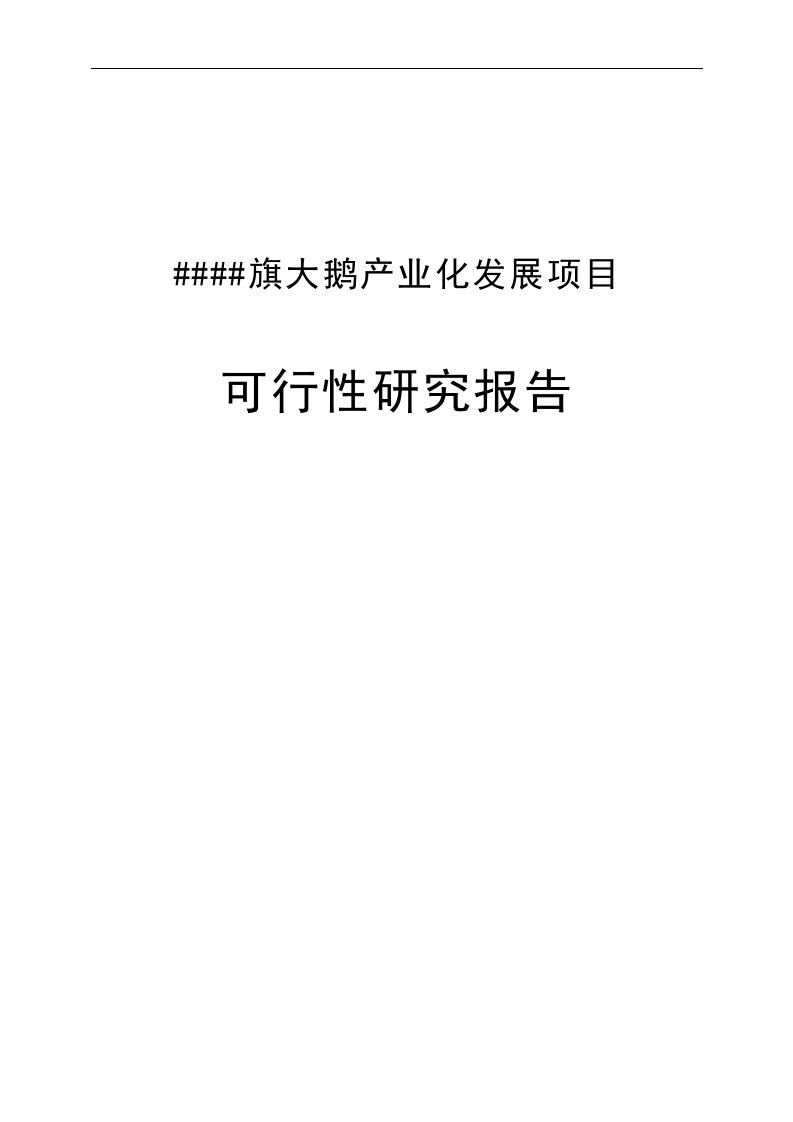 大鹅产业化发展项目可行性研究报告